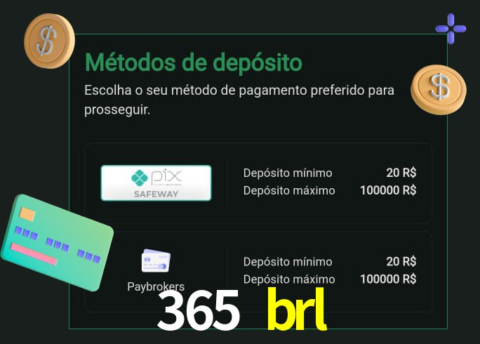 O cassino 365 brl oferece uma grande variedade de métodos de pagamento